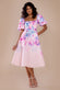 Printed Scuba Square Neck Puff Sleeve Midi Dress DR4650