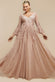 Sunray Hand Embellished Sequin A-Line Bell Sleeve Maxi Dress DR4654