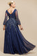 Sunray Hand Embellished Sequin A-Line Bell Sleeve Maxi Dress DR4654