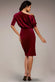 Glitter Velvet Cowl Neck Sheath Midi Dress DR4691