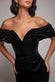 OFF THE SHOULDER DEEP PLUNGE VELVET MAXI DRESS DR4692