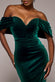 OFF THE SHOULDER DEEP PLUNGE VELVET MAXI DRESS DR4692