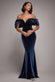 OFF THE SHOULDER DEEP PLUNGE VELVET MAXI DRESS DR4692