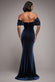 OFF THE SHOULDER DEEP PLUNGE VELVET MAXI DRESS DR4692