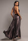 Sunrise Foil Halterneck A-Line Maxi Dress DR4697