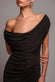 Sparkle Lurex Cowl Neck Off The Shoulder Maxi Dress DR4699