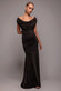 Sparkle Lurex Cowl Neck Off The Shoulder Maxi Dress DR4699