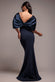 Off Shoulder Back Satin Bow Scuba Maxi Dress DR4708