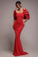 Off Shoulder Back Satin Bow Scuba Maxi Dress DR4708