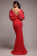 Off Shoulder Back Satin Bow Scuba Maxi Dress DR4708