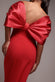 Off Shoulder Back Satin Bow Scuba Maxi Dress DR4708