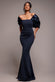 Off Shoulder Back Satin Bow Scuba Maxi Dress DR4708