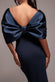 Off Shoulder Back Satin Bow Scuba Maxi Dress DR4708
