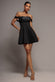 Sparkle Chiffon Cowl Bardot Skater Mini Dress DR4709