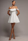 Sparkle Chiffon Cowl Bardot Skater Mini Dress DR4709