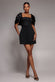 Off Shoulder Back Satin Bow Scuba Mini Dress DR4713