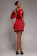 Off Shoulder Back Satin Bow Scuba Mini Dress DR4713