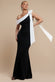 One Shoulder Contrast Bow Maxi Dress DR4717
