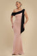 One Shoulder Contrast Bow Maxi Dress DR4717