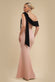 One Shoulder Contrast Bow Maxi Dress DR4717