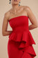 Boobtube Peplum  Waterfall Frill Maxi Dress DR4738