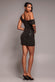 COWL NECK SEQUIN GLITTER LUREX MINI DRESS DR4741