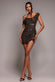 COWL NECK SEQUIN GLITTER LUREX MINI DRESS DR4741