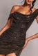 COWL NECK SEQUIN GLITTER LUREX MINI DRESS DR4741