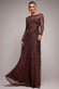 OMBRE SEQUIN BEADED FLARED LONG SLEEVE MAXI DRESS  BY GODDIVA DR4782
