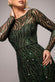 OMBRE SEQUIN BEADED FLARED LONG SLEEVE MAXI DRESS  BY GODDIVA DR4782