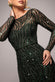 OMBRE SEQUIN BEADED FLARED LONG SLEEVE MAXI DRESS  BY GODDIVA DR4782