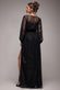 Lace Long Sleeve Shirred Waist Maxi Dress DR4805