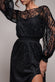 Lace Long Sleeve Shirred Waist Maxi Dress DR4805