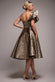ONE SHOULDER FRILL JACQUARD SKATER MIDI DRESS DR4811