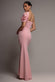 Organza Bow One Shoulder Scuba Crepe Maxi Dress DR4812