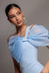 Organza Bow One Shoulder Scuba Crepe Maxi Dress DR4812