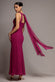 CROSS FRONT SCARF BACK CHIFFON MERMAID MAXI DRESS  BY GODDIVA DR4831