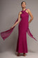 CROSS FRONT SCARF BACK CHIFFON MERMAID MAXI DRESS  BY GODDIVA DR4831