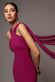 CROSS FRONT SCARF BACK CHIFFON MERMAID MAXI DRESS  BY GODDIVA DR4831
