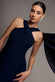 CROSS FRONT SCARF BACK CHIFFON MERMAID MAXI DRESS  BY GODDIVA DR4831