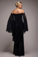 STRAPLESS MAXI DRESS WITH PLEATED CHIFFON CAPE DR4832