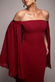 STRAPLESS MAXI DRESS WITH PLEATED CHIFFON CAPE DR4832