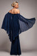 STRAPLESS MAXI DRESS WITH PLEATED CHIFFON CAPE DR4832