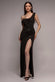 Cowl Neck & Draped Waist Maxi With Split DR4837