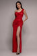Cowl Neck & Draped Waist Maxi With Split DR4837