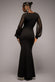 Chiffon Cuffed Balloon Sleeve Scuba Maxi Dress DR4840