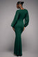 Chiffon Cuffed Balloon Sleeve Scuba Maxi Dress DR4840