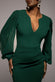 Chiffon Cuffed Balloon Sleeve Scuba Maxi Dress DR4840