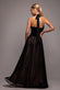 Velvet And Dobby Mesh A Line Halter Maxi Dress DR4842