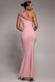 ONE SHOULDER ORGANZA FRILL PLEATED MERMAID MAXI DRESS BY GODDIVA DR4858